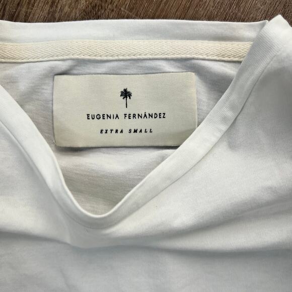 Eugenia Fernandez White Ruffle Shoulder Top - Picture 6 of 7